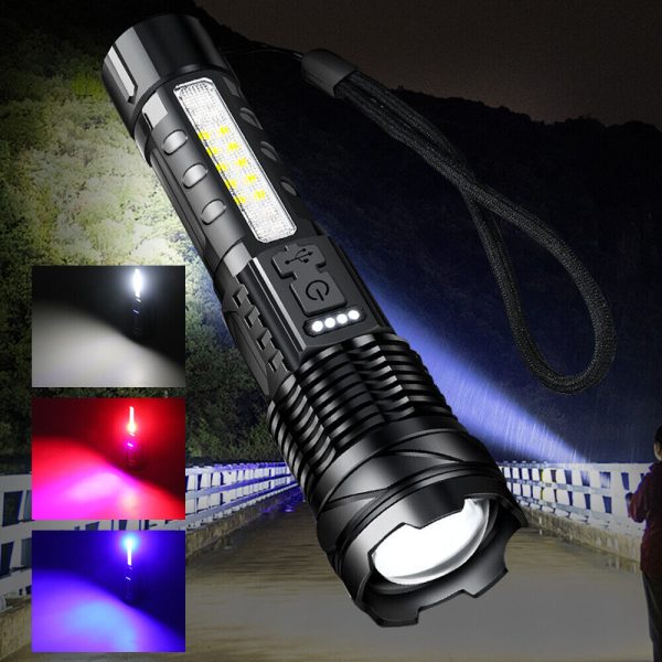 Super Bright 30W 14LED Flashlight White Laser Tactical Torch Lamp for Camping AU - Image 4