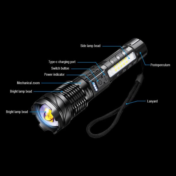 Super Bright 30W 14LED Flashlight White Laser Tactical Torch Lamp for Camping AU - Image 6