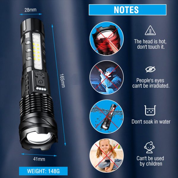 Super Bright 30W 14LED Flashlight White Laser Tactical Torch Lamp for Camping AU - Image 7