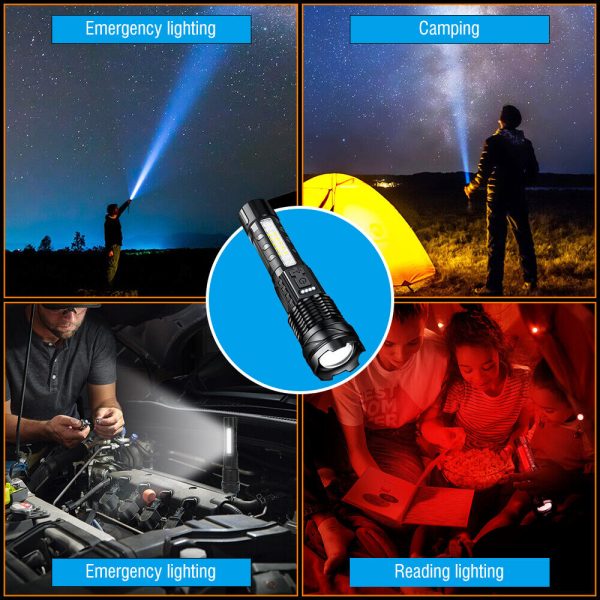 Super Bright 30W 14LED Flashlight White Laser Tactical Torch Lamp for Camping AU - Image 8