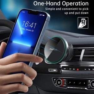 CHOETECH T205-F 15W Magnetic Car Charger Holder with LED Light (PC housing) - Image 3