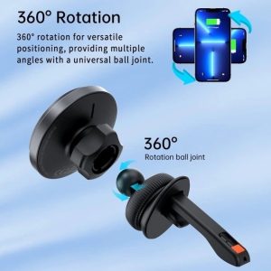 CHOETECH T205-F 15W Magnetic Car Charger Holder with LED Light (PC housing) - Image 4