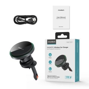 CHOETECH T205-F 15W Magnetic Car Charger Holder with LED Light (PC housing) - Image 9