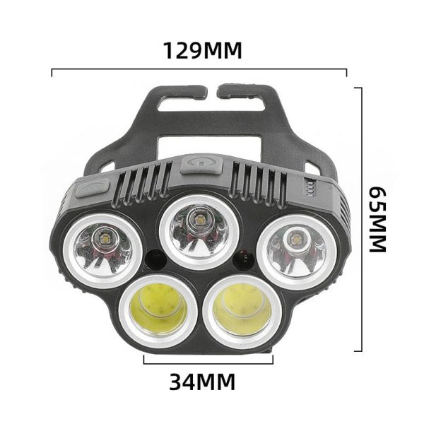 6 Modes LED Head Torch Induction Headlight Camping COB Infrared Strong Lights - Image 6