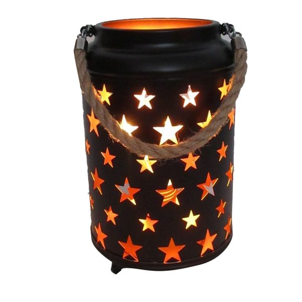 20cm Starry LED Lantern Light with Rope Handle Star Bedside Table Desk Lamp - Image 2