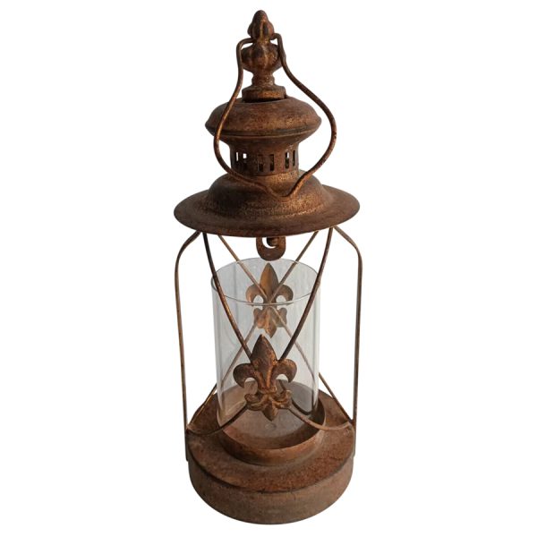 Vintage Lustre Lantern w/ Fleur 14x32cm