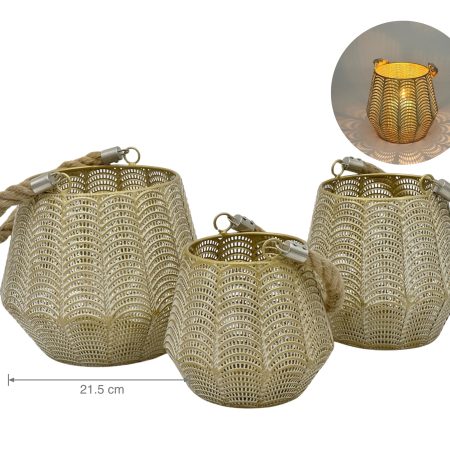 Gold Moroccan Lantern 21cm