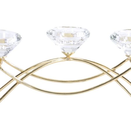 Gold Metal Diamond Shape Tealight Candle Holder Lantern 26cm