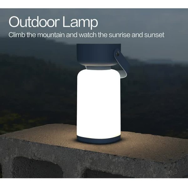 Yellow-brown Rechargeable Portable Camping Lantern - Lightweight LED Tent Light with Handle - Image 2