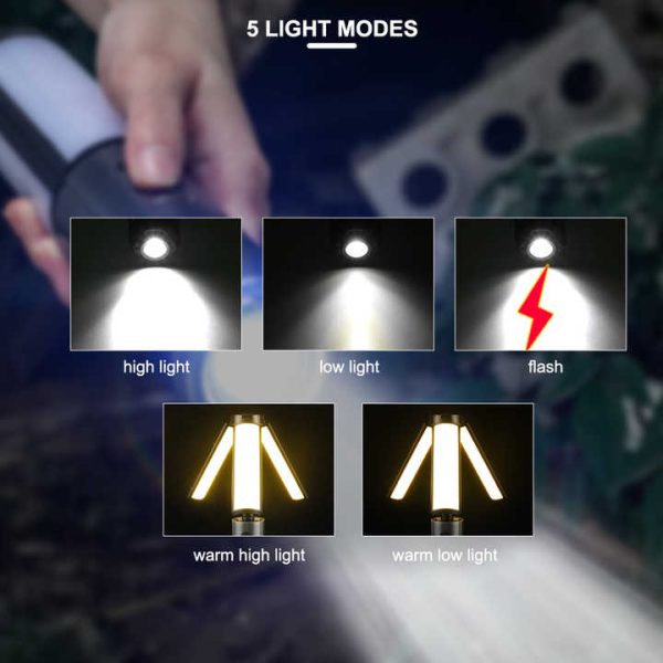 Multifunctional Telescopic Camping Lantern ? Portable LED Light with Adjustable Height and USB-C Charging (Up to 51.8 cm) - Image 4