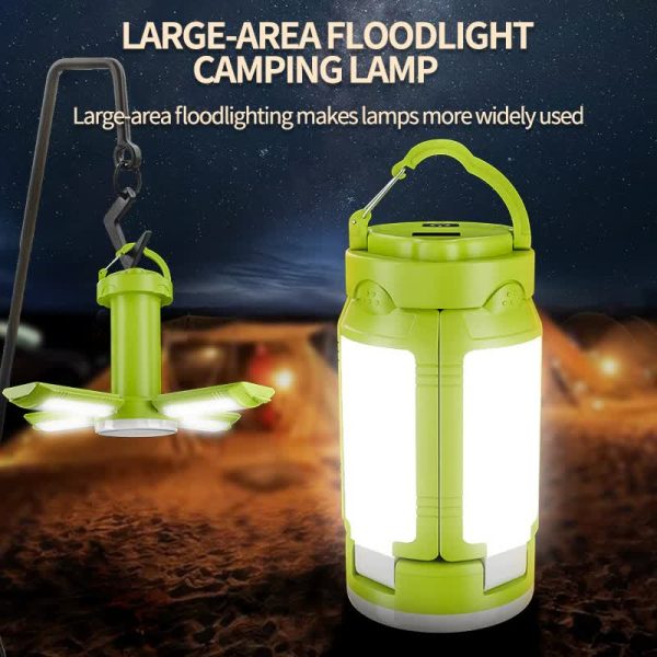 White Foldable LED Camping Lantern with 6 Modes & Type-C Output - 48LED, IPX4 Waterproof, 3 Styles - Image 2