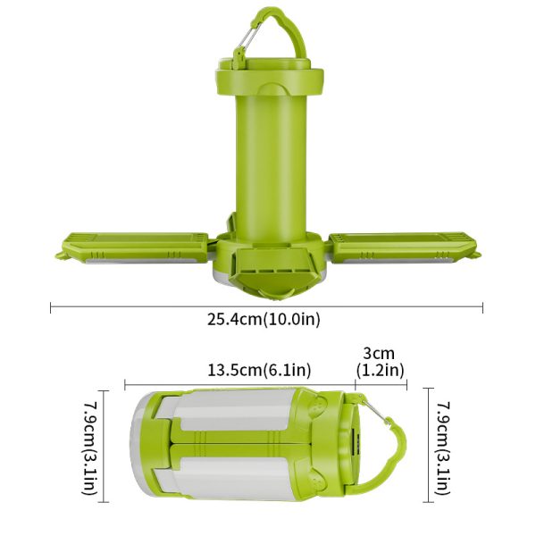 White Foldable LED Camping Lantern with 6 Modes & Type-C Output - 48LED, IPX4 Waterproof, 3 Styles - Image 3