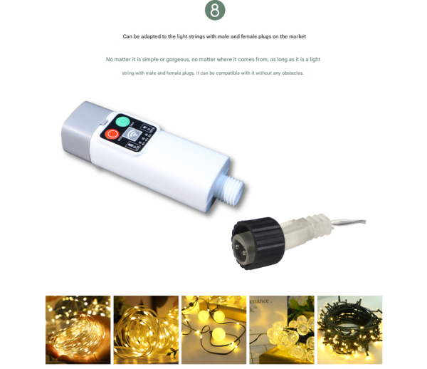 (100 lights warm white at 10 meters) Camping tent light kit - rechargeable power bank, spool light string, remote control - Image 11