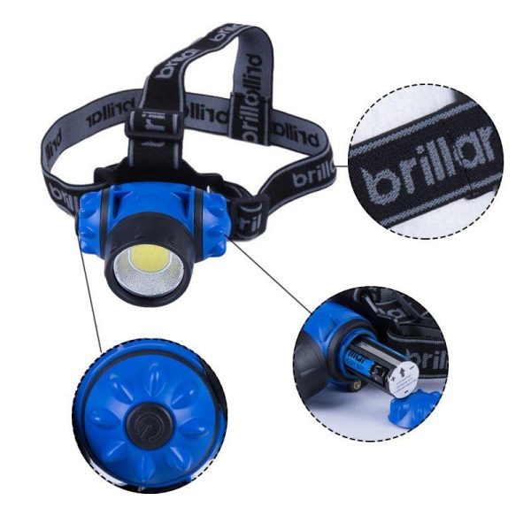 3 Mode Headlamp with COB LED Technology-Black/Blue - Image 5