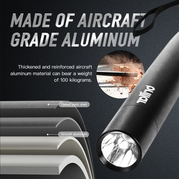 Brillar Aluminium Long Torch - Black - Image 3