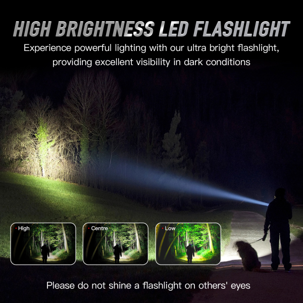 Brillar Aluminium Long Torch - Black - Image 4