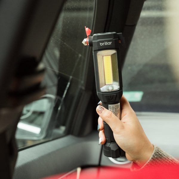 Brillar Emergency Torch, Seatbelt Cutter, Window Breaker - Black - Image 3