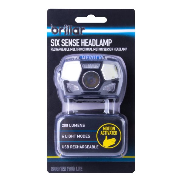 Brillar Sixth Sense - 200 Lumen 6 Mode Rechargeable Headlamp - Image 3