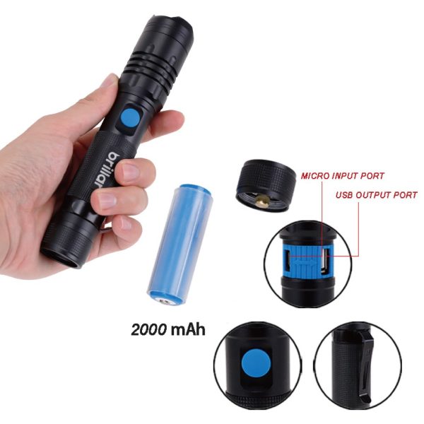 Brillar Investigator 1000 Lumens Rechargeable USB Flashlight - Image 2