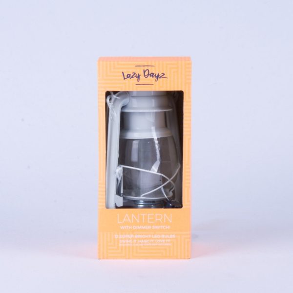 12 LED Solid Metal Camping Hurricane Lantern - White - Image 3