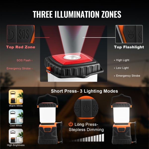 VEVOR LED Camping Lantern Battery Powered All-in-one for Exceptional Experience - Image 4