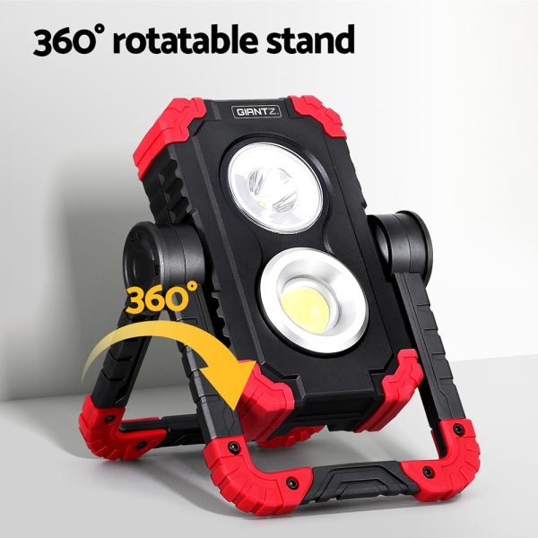 Giantz Work Light Rechargeable Torch USB Cordless LED Lamp Rotation Folding - Image 6