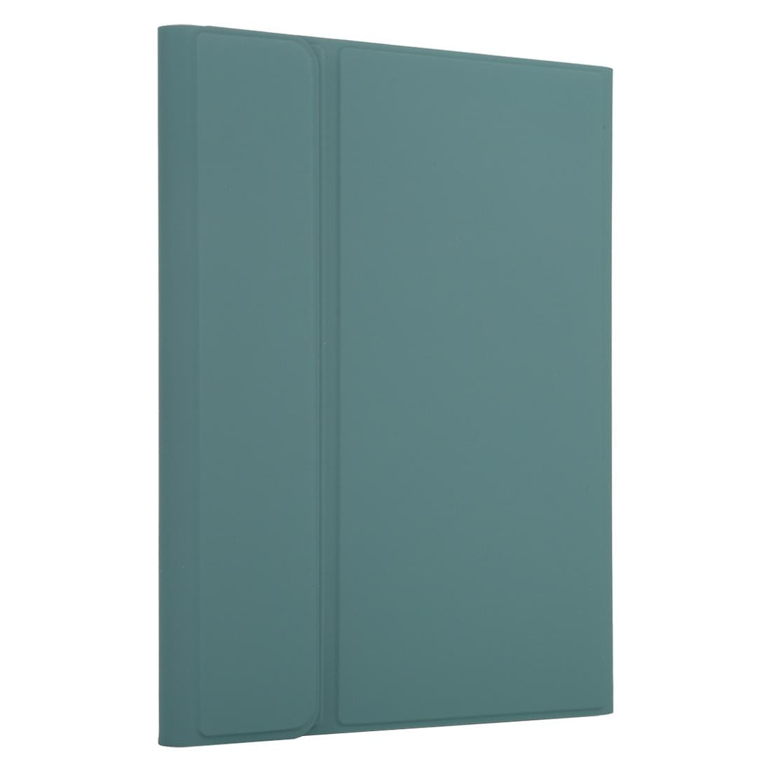Bluetooth Tablet Case For Ipad 10.2 / Ipad Air 2019 With Touch Pad & Backlight & Pen Holder - Detachable Microfiber Leather - Dark Green - Image 3