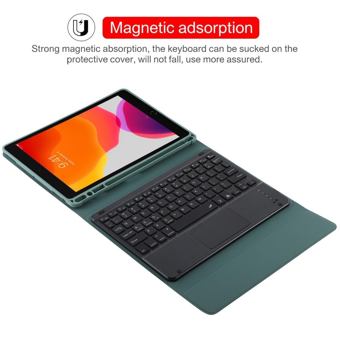 Bluetooth Tablet Case For Ipad 10.2 / Ipad Air 2019 With Touch Pad & Backlight & Pen Holder - Detachable Microfiber Leather - Purple - Image 8