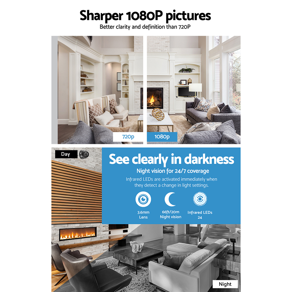 UL-tech CCTV Security System 8CH DVR 4 Cameras 2TB Hard Drive - Image 5