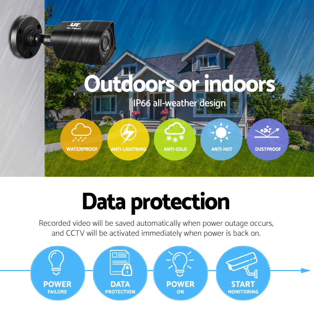 UL-tech CCTV Security System 8CH DVR 8 Cameras 2TB Hard Drive - Image 7