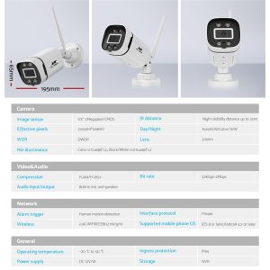 UL-tech Wireless CCTV Security System 8CH NVR 3MP 4 Square Cameras - Image 7