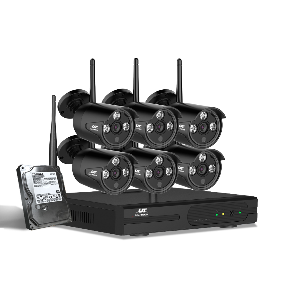 UL-tech Wireless CCTV Security System 8CH NVR 3MP 6 Bullet Cameras - Image 1