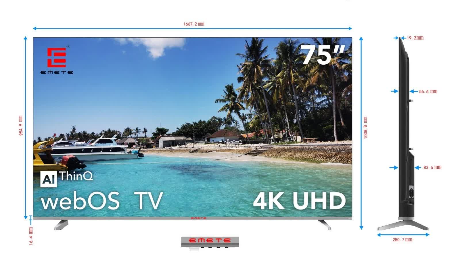 EMETE 75″ Frameless UHD Smart WebOS TV - Image 1