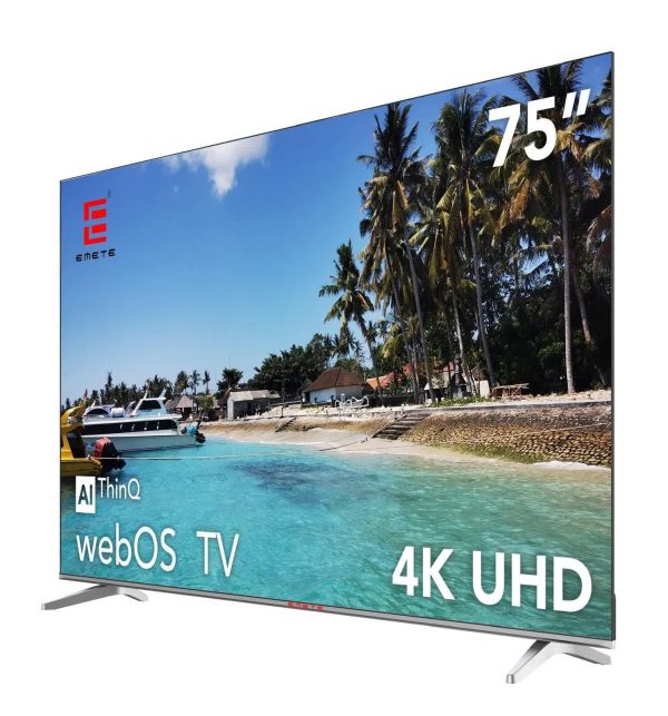 EMETE 75″ Frameless UHD Smart WebOS TV