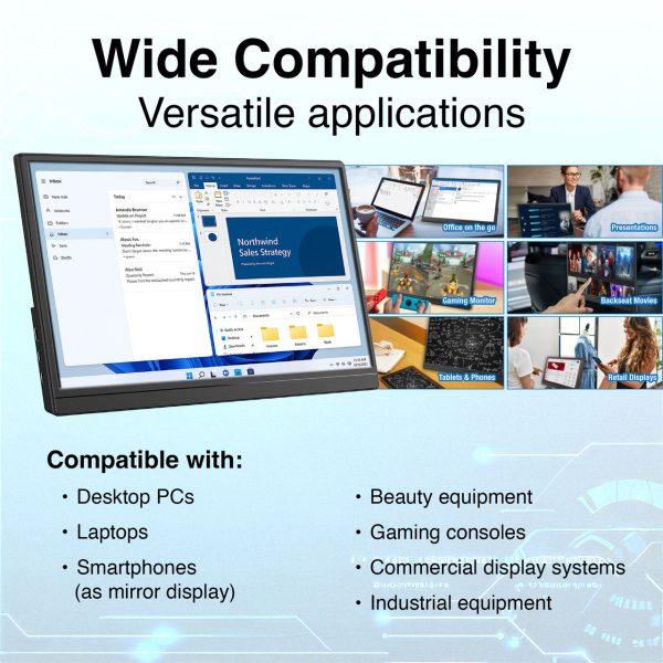 Laser 15.6 Portable Monitor with touch screen