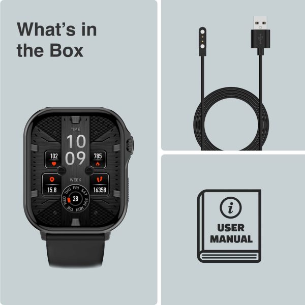 V-Fitness Smart Watch GPS and 2.1 inch Black