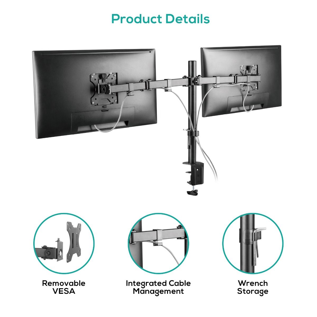 activiva ErgoLife Dual Monitor Screen Double Joint Monitor Arm - Image 4