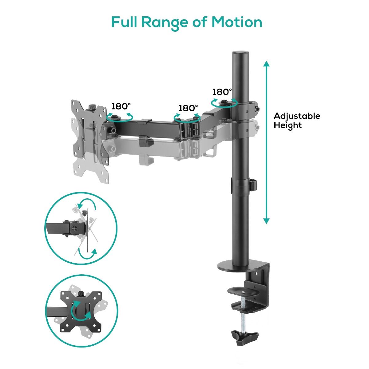 activiva ErgoLife Single Monitor Screen Double Joint Monitor Arm - Image 3
