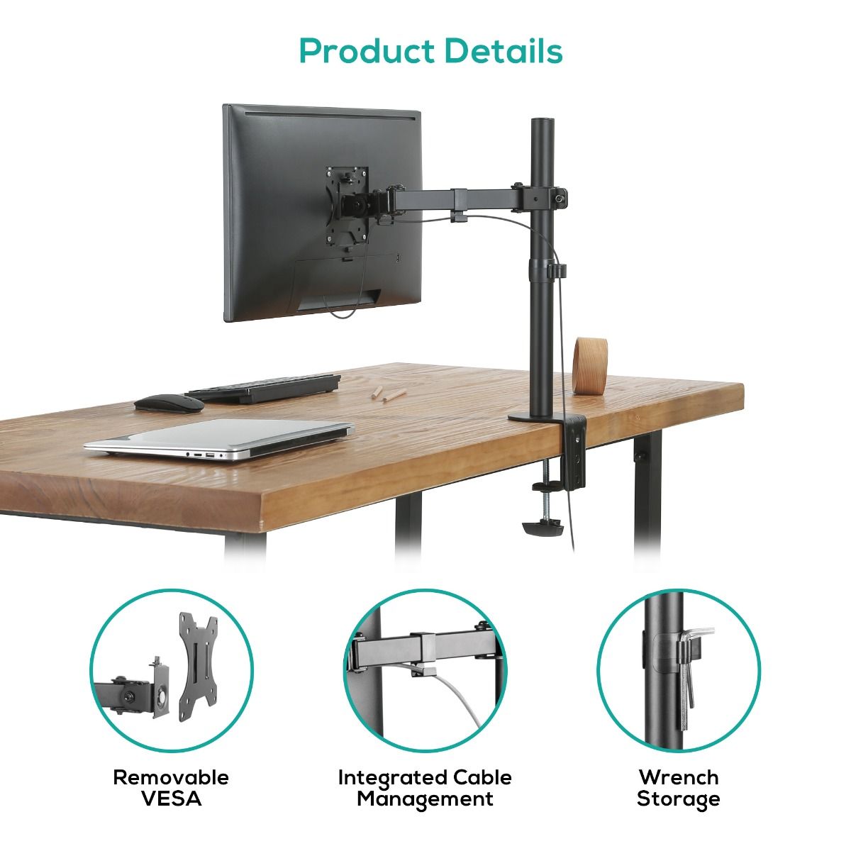 activiva ErgoLife Single Monitor Screen Double Joint Monitor Arm - Image 4