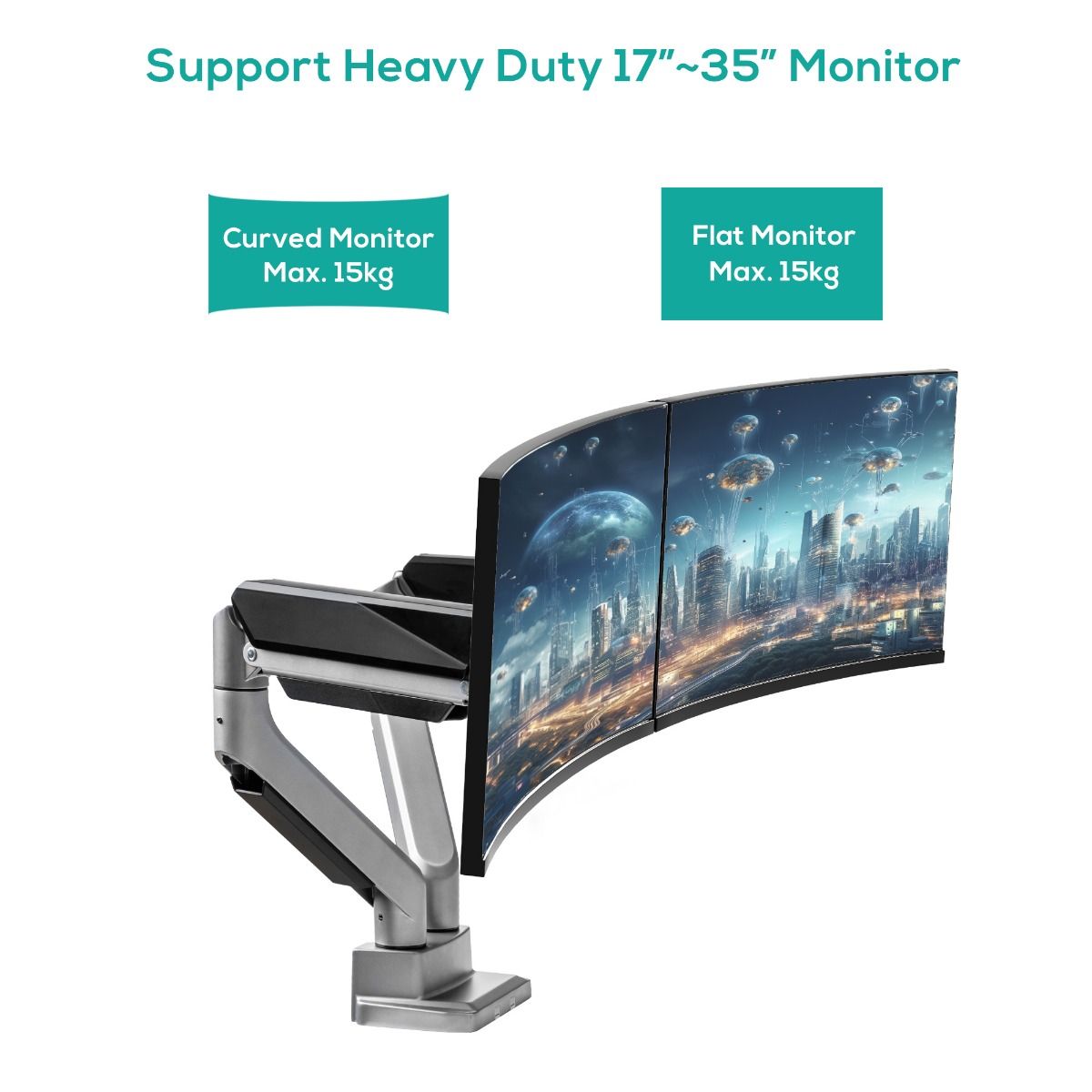 activiva Heavy Duty Dual Monitor Screen Gas Spring Monitor Arm - Image 2