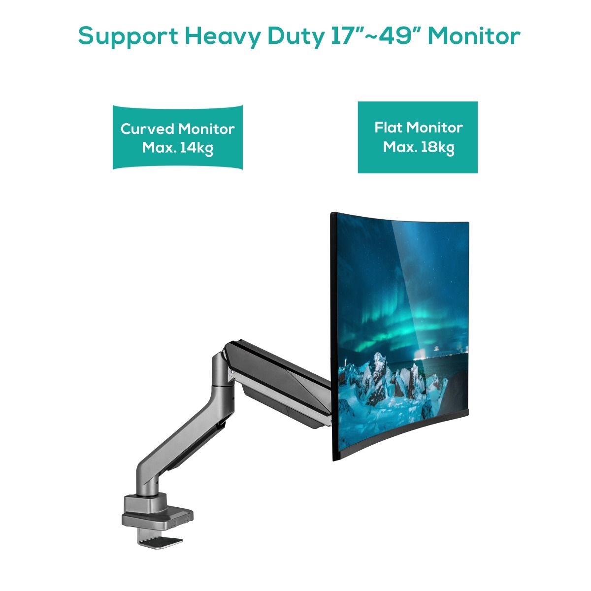 activiva Heavy Duty Single Monitor Screen Gas Spring Monitor Arm - Image 2