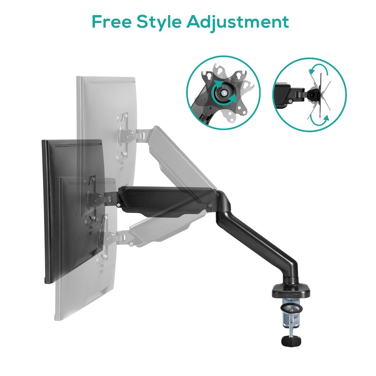activiva ErgoLife Single Monitor Screen Steel Gas Spring Monitor Arm - Image 3