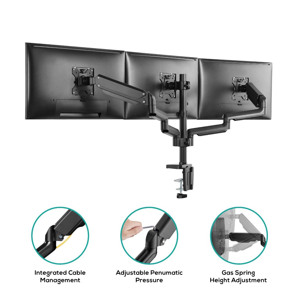 activiva ErgoLife Triple Monitor Screen Gas Spring Monitor Arm - Image 4