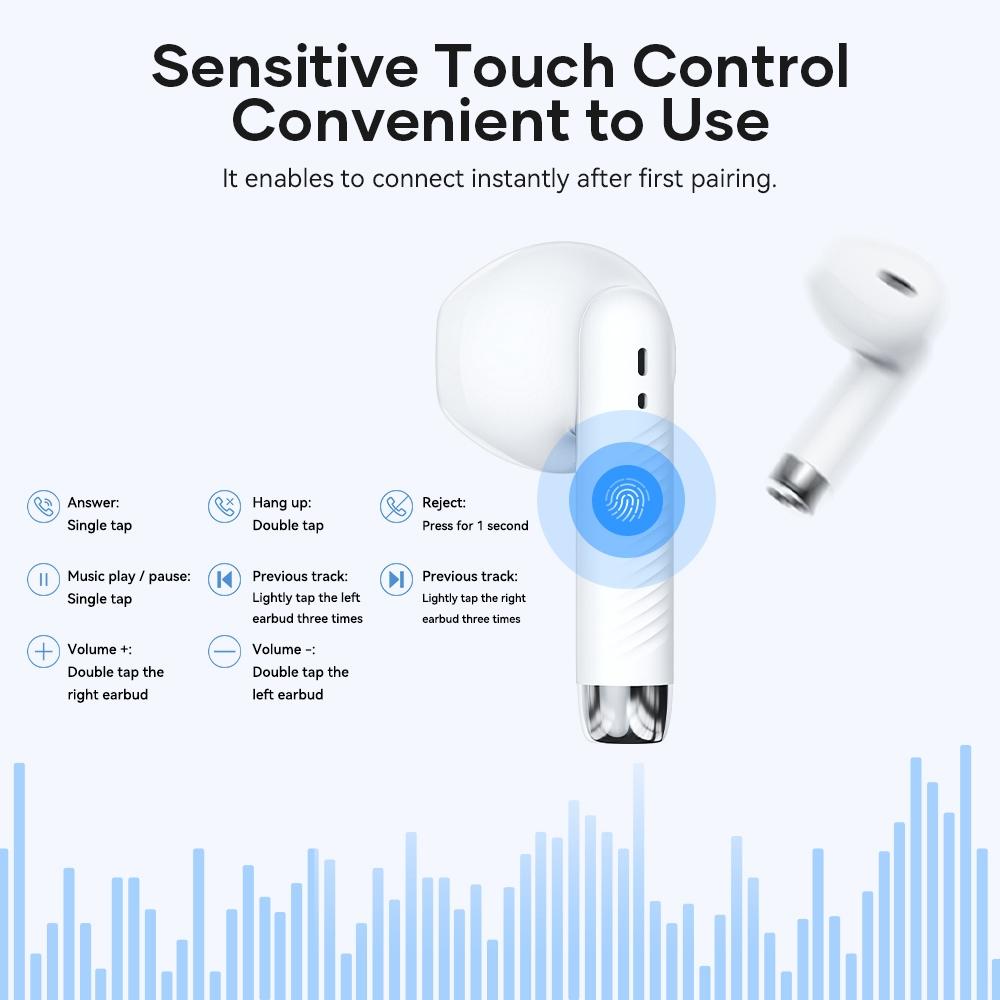 Wireless Bluetooth 5.0 Earphones - White - Image 8