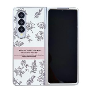 For Samsung Galaxy Z Fold4 5G Floral Sketch Pearlescent Pc Case - Image 2