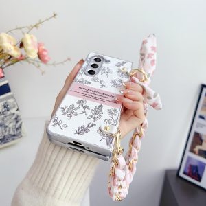 For Samsung Galaxy Z Fold4 5G Floral Sketch Pearlescent Pc Case - Image 5