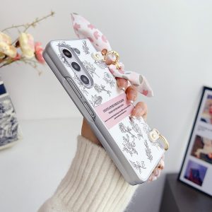 For Samsung Galaxy Z Fold4 5G Pearlescent Paint Pc Case With Diy Scarf Bracelet - Fold 4 - Image 4