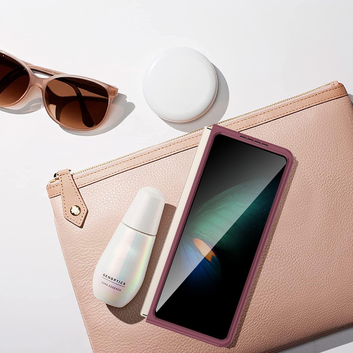 For Samsung Galaxy Z Fold4 5G Foldable Pc Case - Solid Colour - Dark Green - Image 11