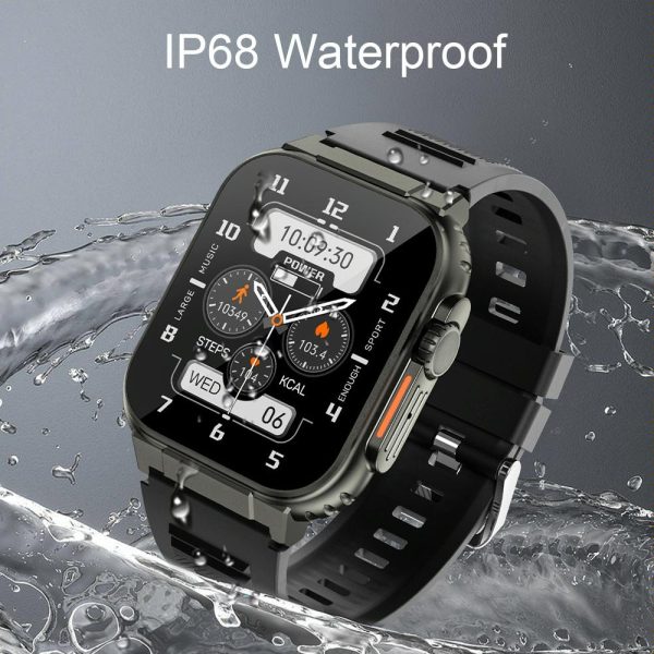 Ip68 Waterproof Bluetooth Smart Watch Health Monitor - Orange