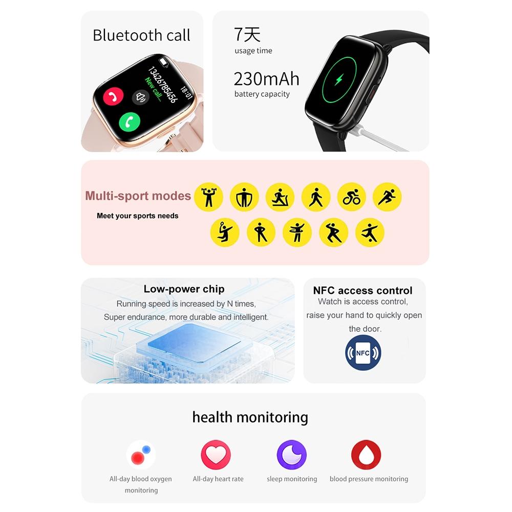 Waterproof Smart Watch With Blood Oxygen Monitoring - Ip68 - Green - Image 7